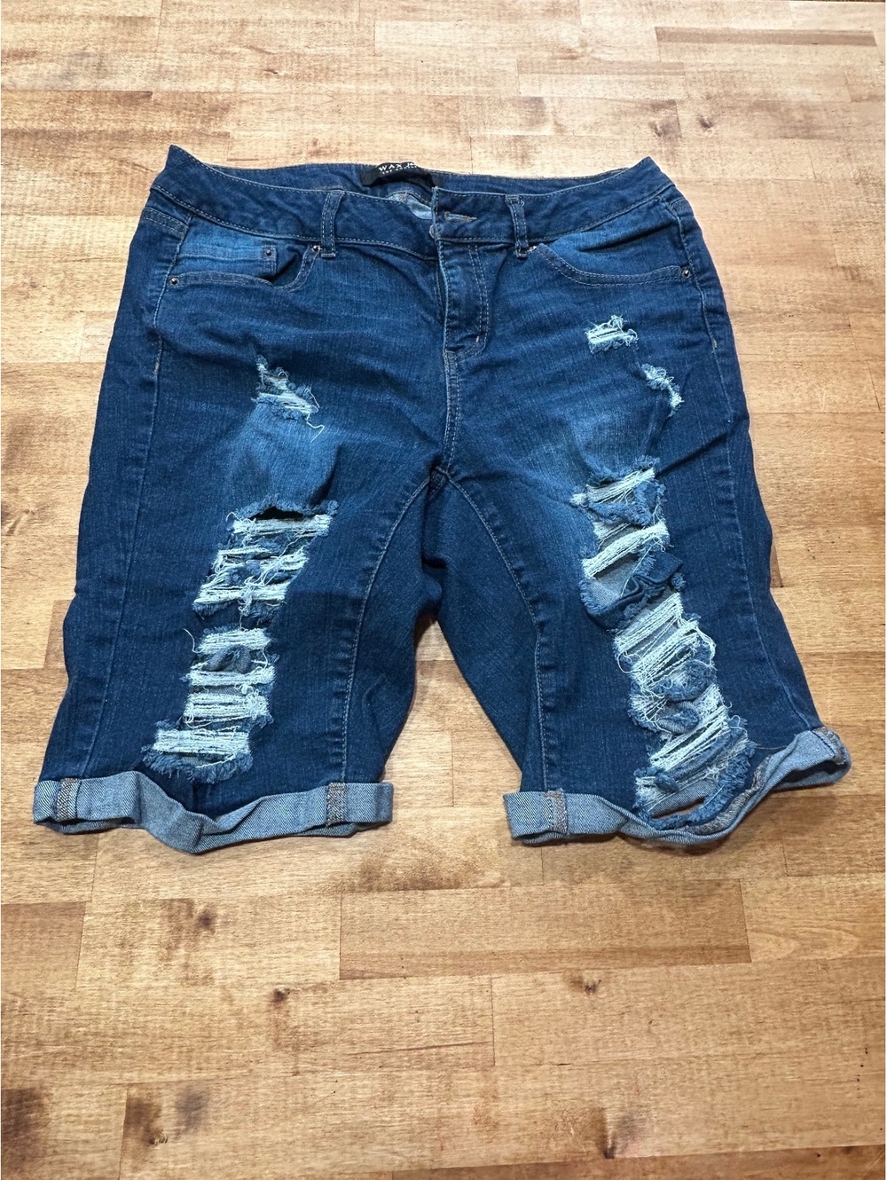 Wax Jean Distressed Denim Shorts Size Kids youth XXL